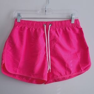 Men's Retro Neon Pink Swimming Trunks
